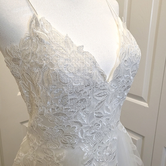 Lulus White Embroidered Lace-up Tulle Maxi Dress - Picture 9 of 16